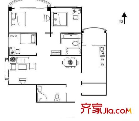 惠新苑一期 3室 户型图