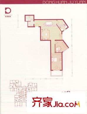 东环居苑户型图8#G户型 2室2厅1卫1厨