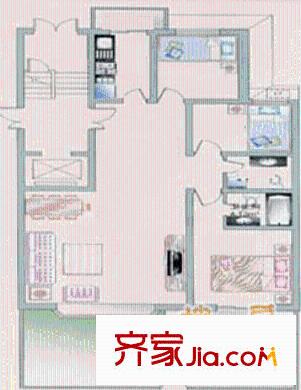 同心嘉园户型图甲3户型 3室2厅2卫1厨