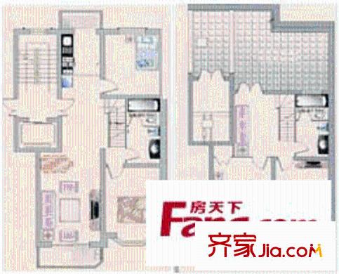 同心嘉园户型图丙2户型 4室3厅2卫1厨