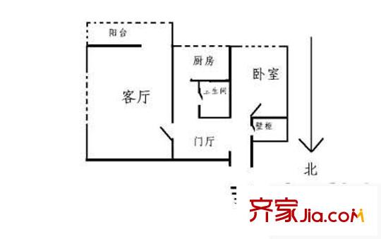 万宁小区户型图户型图 1室1厅1卫1厨