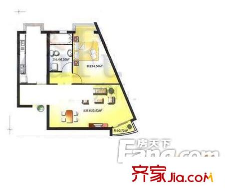 葛布店东里户型图户型图 1室1厅1卫1厨