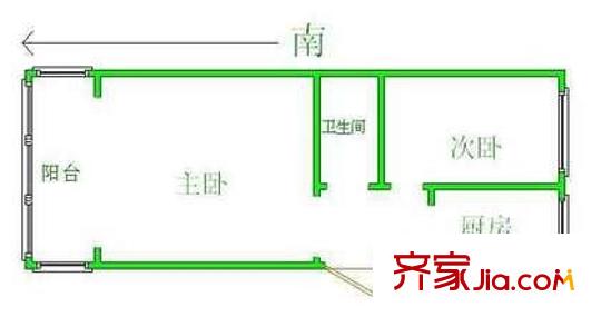 团结湖中路南二条户型图户型图 2室1卫1厨
