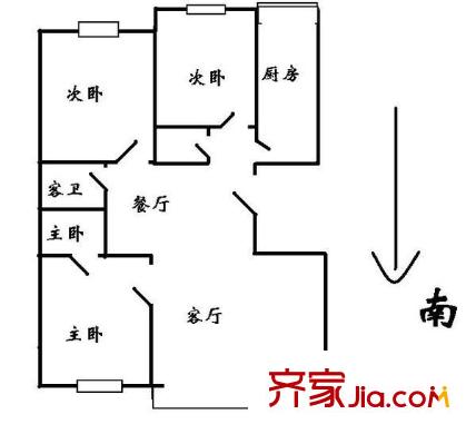 摩卡空间户型图 户型图 3室2厅2卫1厨