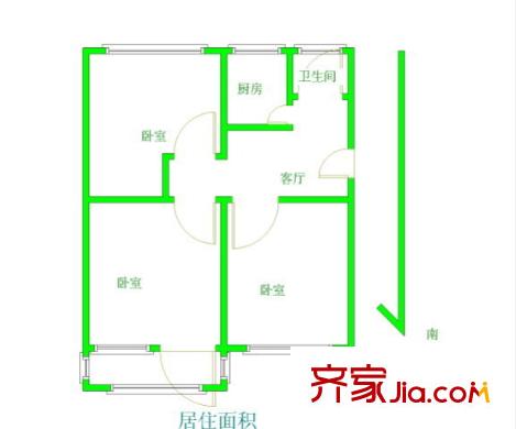 十里堡北区户型图户型图 3室1厅1卫1厨