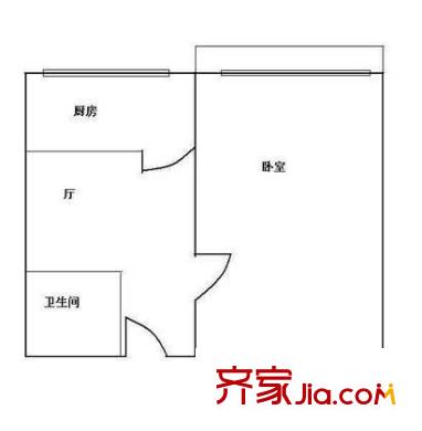 碧波园温泉家园户型图户型图 1室1厅1卫1厨