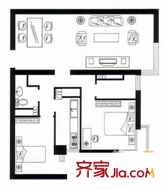 中灿苑 2室 户型图