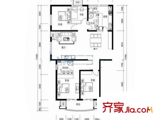中灿苑 2室 户型图