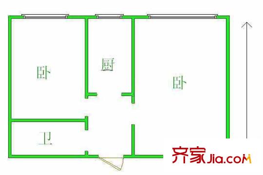 团结湖中路南二条户型图户型图 2室1卫1厨