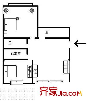 昊天之都户型图户型图 2室1厅1卫1厨