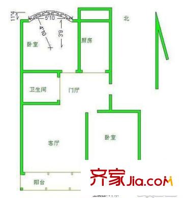 耿庄小区 2室 户型图