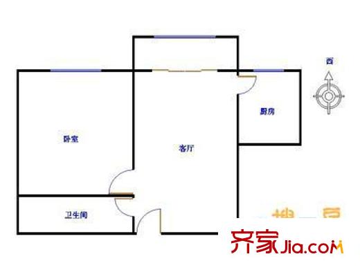 耿庄小区 1室 户型图