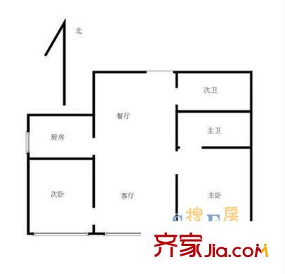 利景名门 1室 户型图