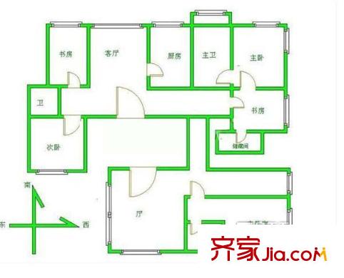 宝石花苑户型图户型图 5室2厅3卫1厨