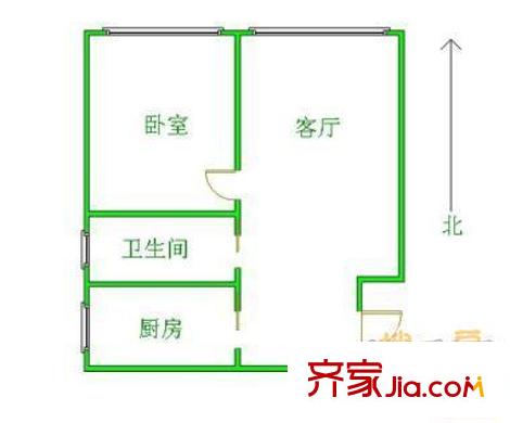 耿庄小区 1室 户型图