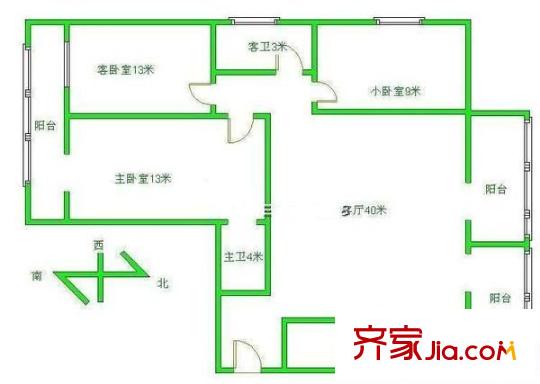 农光里小区 4室 户型图