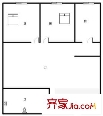 講禮新村戶型圖戶型圖 2室1廳1衛(wèi)1廚