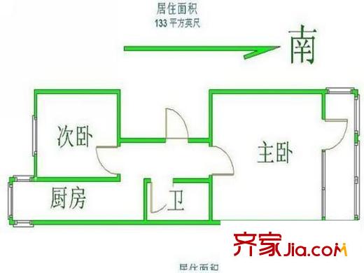 西坝河北里 2室 户型图