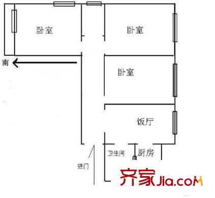 西坝河北里 3室 户型图