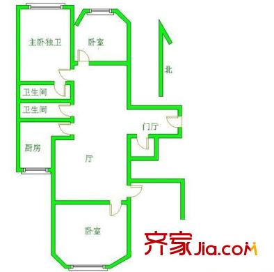 西坝河北里 4室 户型图