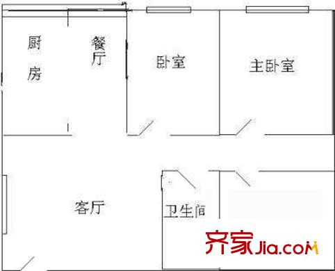 北京气象局宿舍户型图户型图 3室2厅1卫1厨