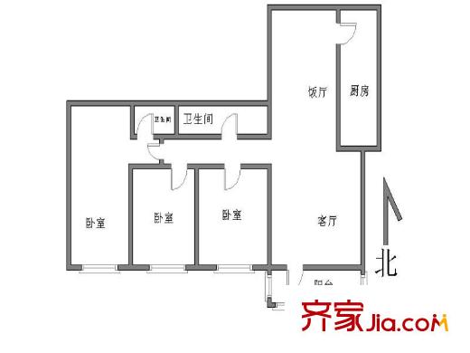 城市亮点户型图户型图 3室2厅2卫1厨
