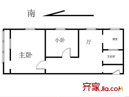 西坝河北里2室 户型图