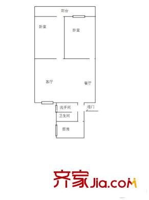 西坝河北里 2室 户型图