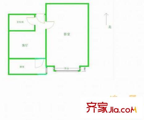 太平庄南里 1室 户型图