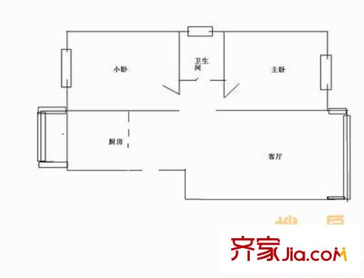 太平庄南里 2室 户型图