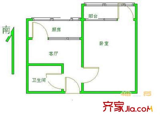 太平庄南里 1室 户型图