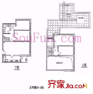 阳光100国际公寓户型图五#25-26层C东 4室1厅2卫1厨