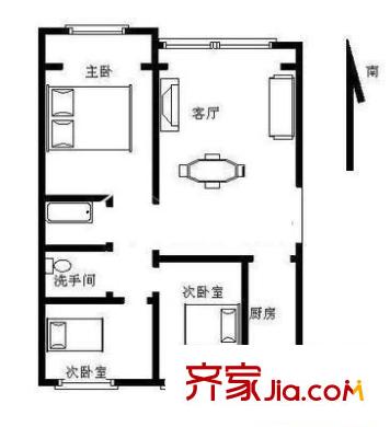海澜东苑户型图户型图 3室1厅2卫1厨