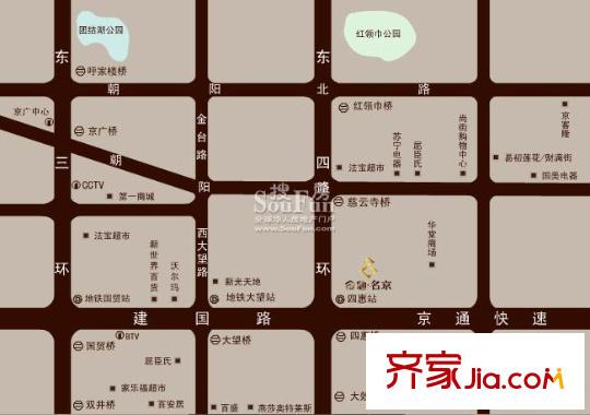 金地名京配套图周边购物分布图