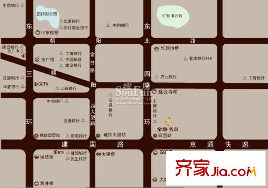 金地名京配套图周边银行分布图