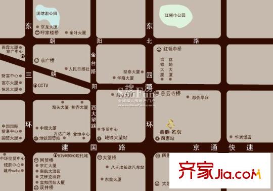 金地名京配套图周边办公分布图