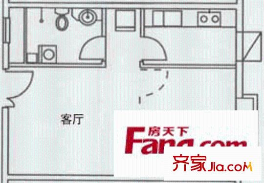 城市亮点户型图完美一居 1室1厅1卫1厨