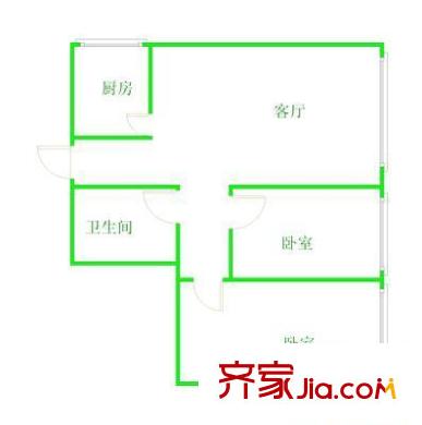 双花园南里一区户型图户型图 3室1卫1厨