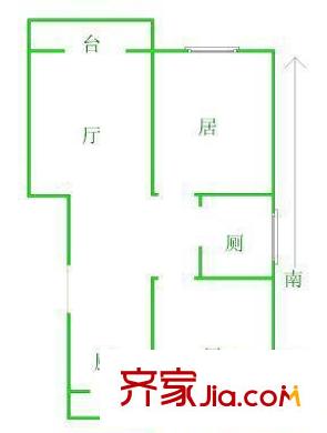 双花园南里一区户型图户型图 2室1厅1卫1厨