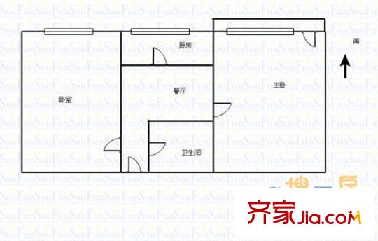 太平庄南里 2室 户型图