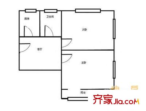 太平庄南里 2室 户型图