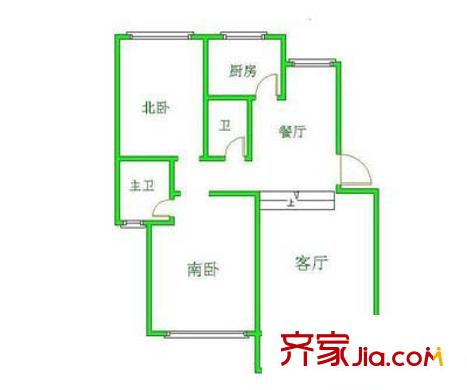 海澜东苑户型图户型图 2室2厅2卫1厨