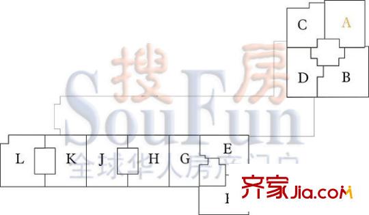 US联邦公寓户型图平面户型