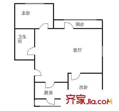 京泉馨苑 2室 户型图