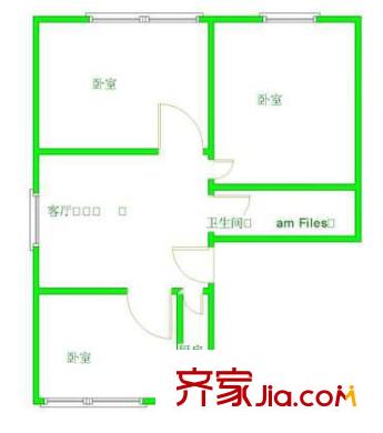 酒仙桥五街坊 2室 户型图