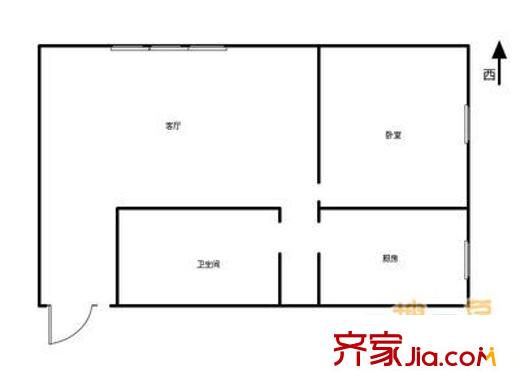 人民大学静园 1室 户型图