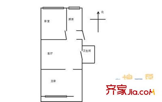 人民大学静园2室 户型图