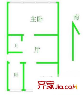 中关村105号院户型图户型图 2室1厅1卫1厨