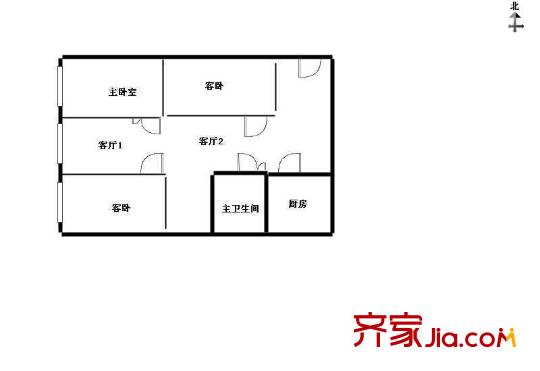 望京路3号院户型图户型图 3室2厅1卫1厨