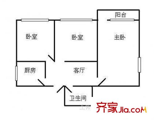 望京路3号院户型图户型图 3室1厅1卫1厨